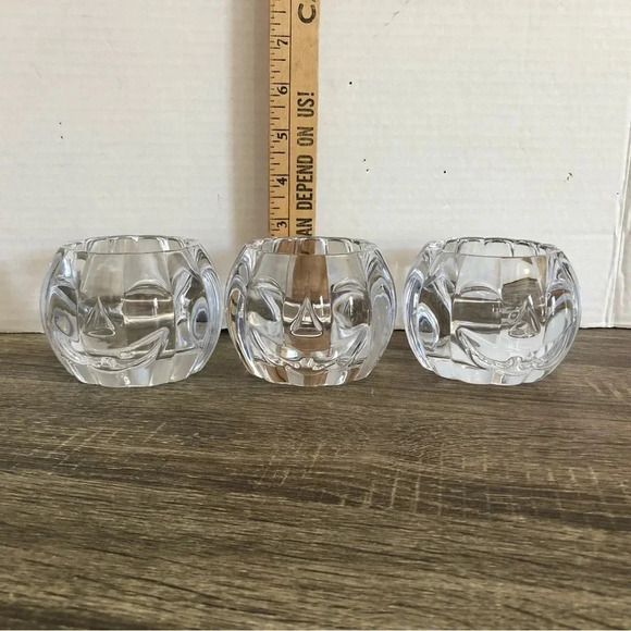 Vtg Glass Jack O’Lantern  Candle Holders - Picture 7 of 9